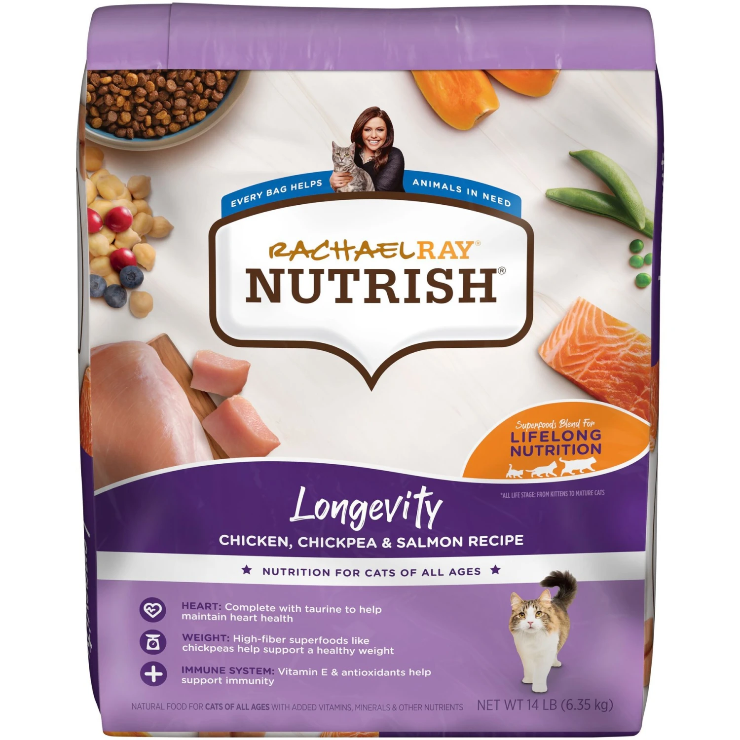 Rachael Ray Nutrish Longevity Natural Chicken With Chickpeas & Salmon Recipe Dry Cat Food 3 Rachael Ray Nutrish Longevity Natural Chicken With Chickpeas & Salmon Recipe Dry Cat Food