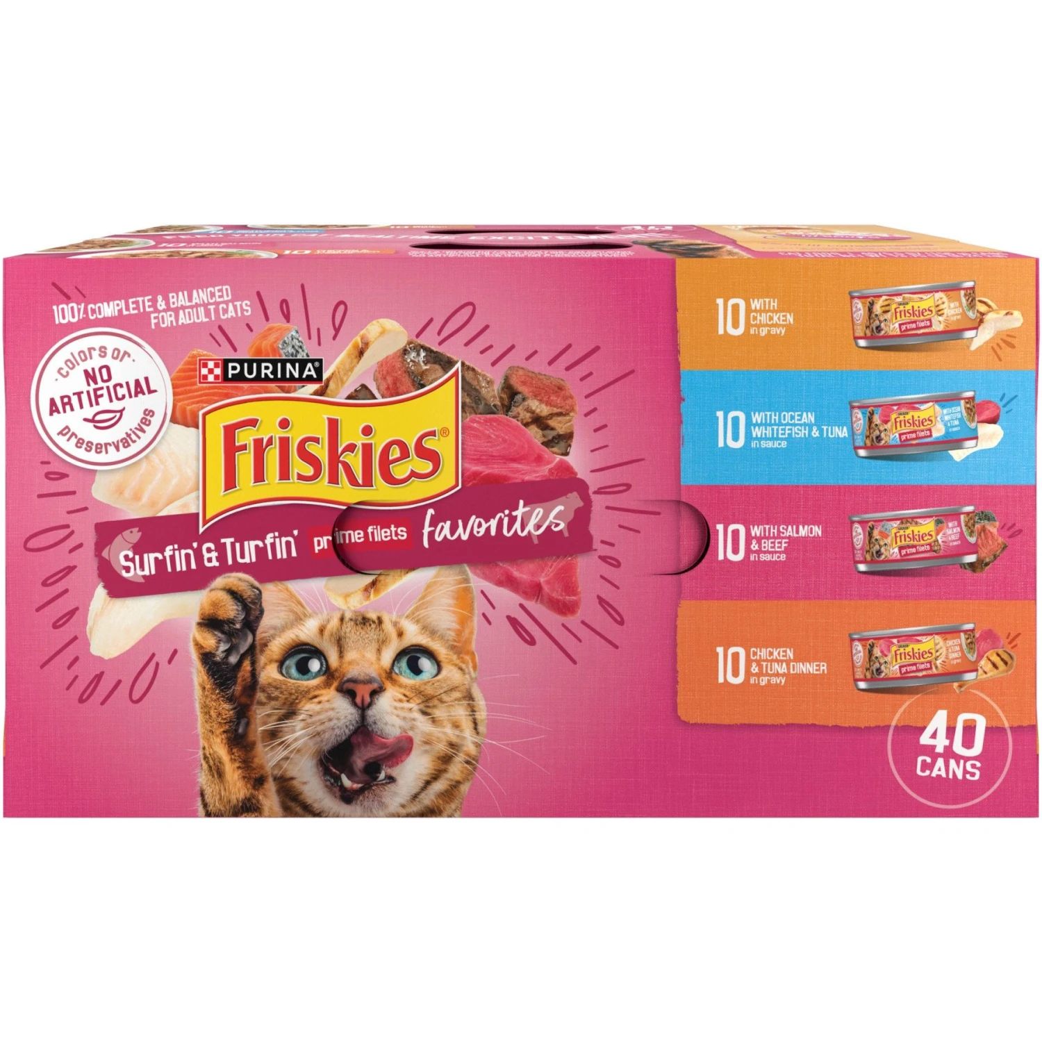 Friskies Surfin' & Turfin' Favorites Variety Pack Canned Cat Food 3 Friskies Surfin' & Turfin' Favorites Variety Pack Canned Cat Food
