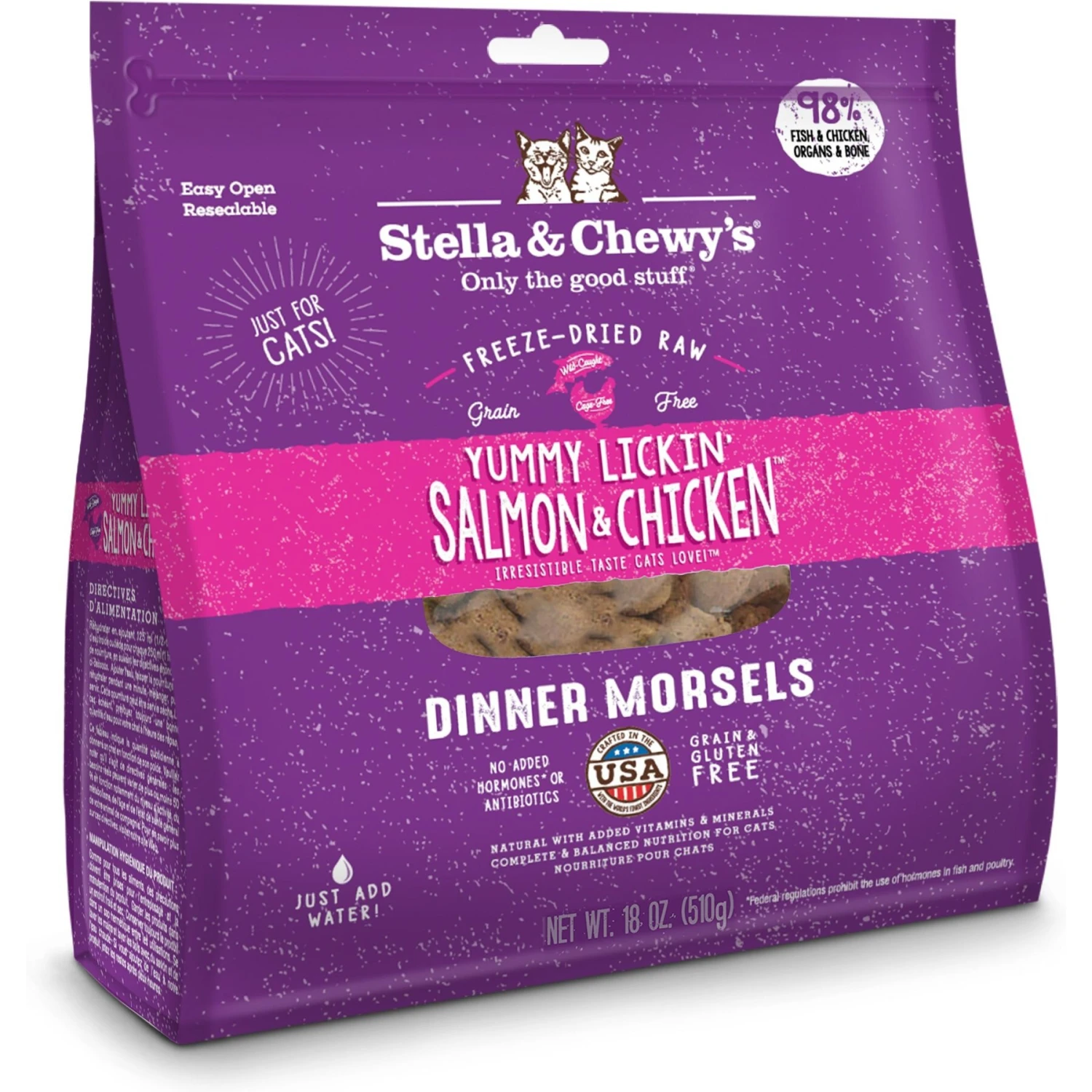 Stella & Chewy's Yummy Lickin' Salmon & Chicken Dinner Morsels Freeze-Dried Raw Cat Food 3 Stella & Chewy's Yummy Lickin' Salmon & Chicken Dinner Morsels Freeze-Dried Raw Cat Food