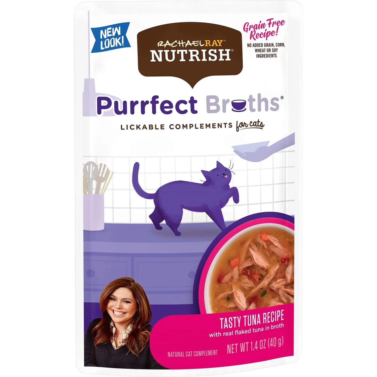 Rachael Ray Nutrish Purrfect Broths All Natural Grain-Free Tasty Tuna Recipe Cat Food Topper 3 Rachael Ray Nutrish Purrfect Broths All Natural Grain-Free Tasty Tuna Recipe Cat Food Topper