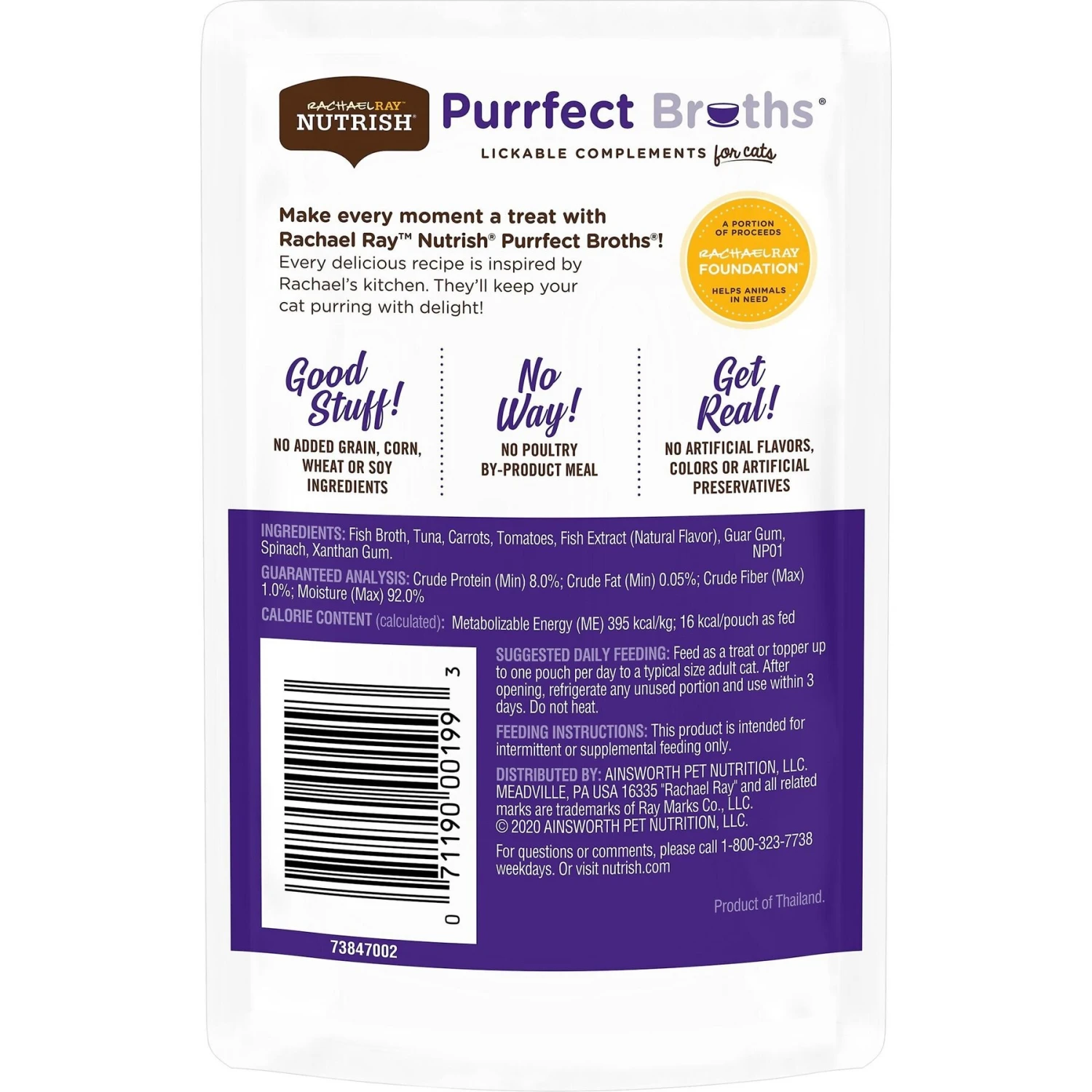 Rachael Ray Nutrish Purrfect Broths All Natural Grain-Free Tasty Tuna Recipe Cat Food Topper 4 Rachael Ray Nutrish Purrfect Broths All Natural Grain-Free Tasty Tuna Recipe Cat Food Topper - Image 2