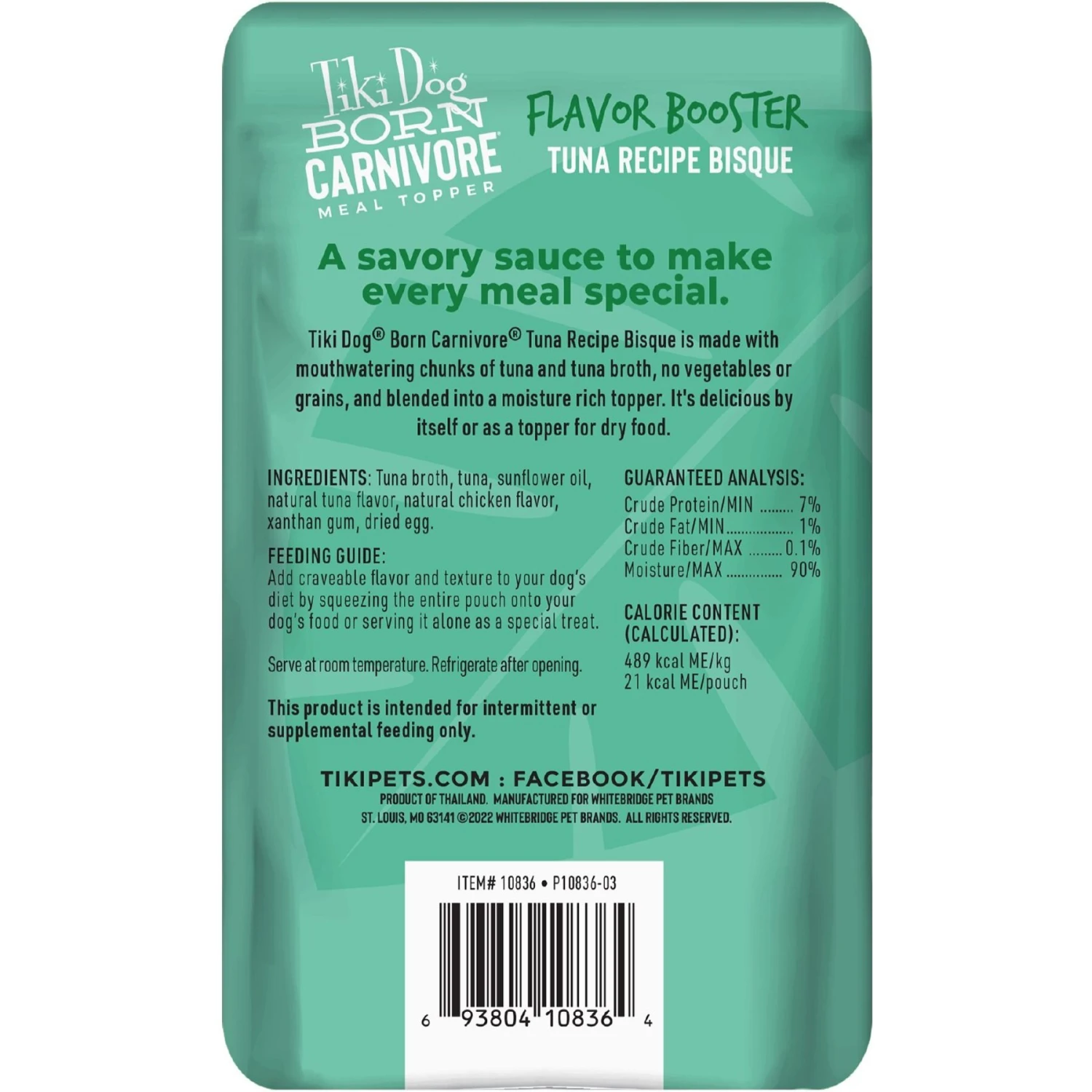 Tiki Dog Born Carnivore Flavor Booster Tuna Bisque Non-GMO Wet Dog Food Topper 5 Tiki Dog Born Carnivore Flavor Booster Tuna Bisque Non-GMO Wet Dog Food Topper - Image 3