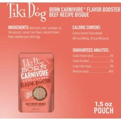 Tiki Dog Born Carnivore Flavor Booster Beef Bisque Non-GMO Wet Dog Food Topper -Blue Buffalo Shop 145236 PT3. AC SS1800 V1701796188