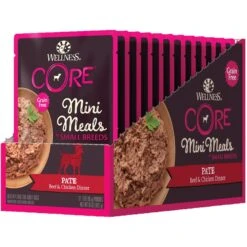 Wellness CORE Grain-Free Small Breed Mini Meals Beef & Chicken Pate Dog Food Pouches -Blue Buffalo Shop 145500 PT8. AC SS1800 V1598310454