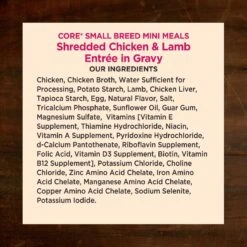 Wellness CORE Grain-Free Small Breed Mini Meals Shredded Chicken & Lamb In Gravy Dog Food Pouches 15 Wellness CORE Grain-Free Small Breed Mini Meals Shredded Chicken & Lamb In Gravy Dog Food Pouches -Blue Buffalo Shop 145504 PT4. AC SS1800 V1611772884