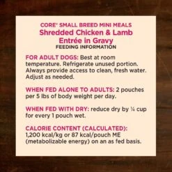 Wellness CORE Grain-Free Small Breed Mini Meals Shredded Chicken & Lamb In Gravy Dog Food Pouches 16 Wellness CORE Grain-Free Small Breed Mini Meals Shredded Chicken & Lamb In Gravy Dog Food Pouches -Blue Buffalo Shop 145504 PT5. AC SS1800 V1611770533