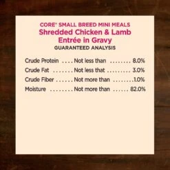 Wellness CORE Grain-Free Small Breed Mini Meals Shredded Chicken & Lamb In Gravy Dog Food Pouches 17 Wellness CORE Grain-Free Small Breed Mini Meals Shredded Chicken & Lamb In Gravy Dog Food Pouches -Blue Buffalo Shop 145504 PT6. AC SS1800 V1611772280