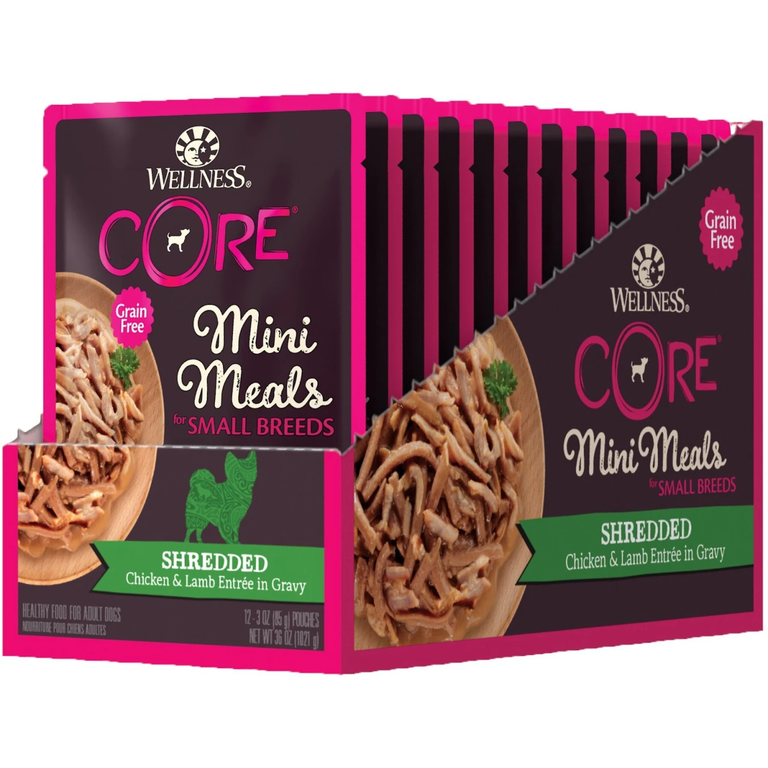 Wellness CORE Grain-Free Small Breed Mini Meals Shredded Chicken & Lamb In Gravy Dog Food Pouches 11 Wellness CORE Grain-Free Small Breed Mini Meals Shredded Chicken & Lamb In Gravy Dog Food Pouches - Image 9