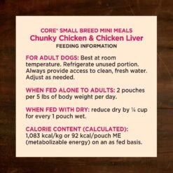 Wellness CORE Grain-Free Small Breed Mini Meals Chunky Chicken & Chicken Liver In Gravy Dog Food Pouches -Blue Buffalo Shop 145506 PT5. AC SS1800 V1611770479