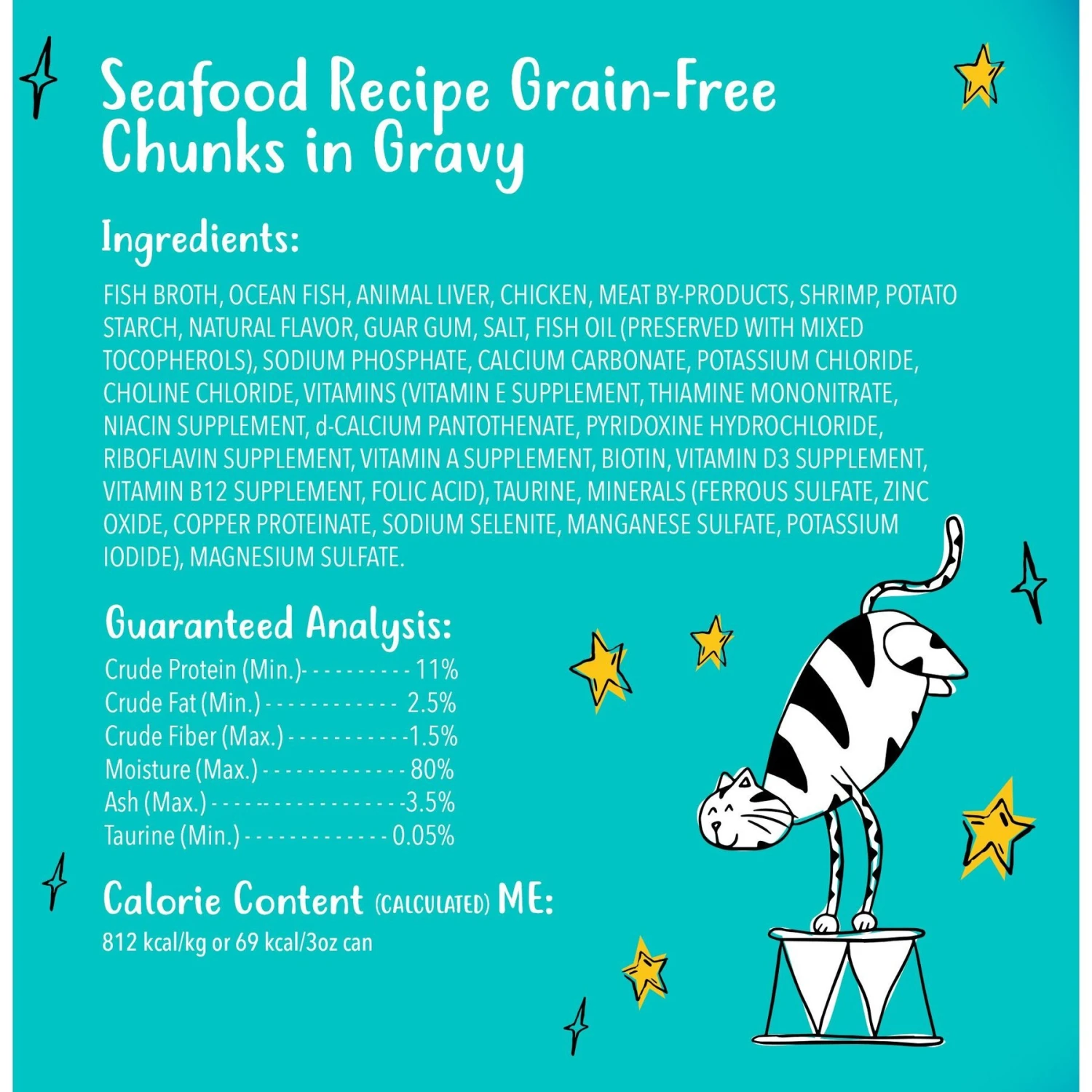 Tiny Tiger Chunks In Gravy Seafood Recipe Grain-Free Canned Cat Food 8 Tiny Tiger Chunks In Gravy Seafood Recipe Grain-Free Canned Cat Food - Image 6