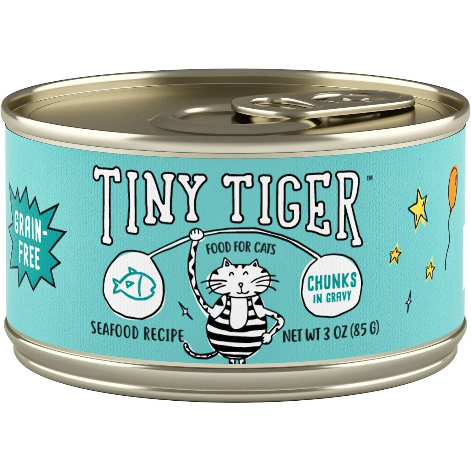 Tiny Tiger Chunks In Gravy Seafood Recipe Grain-Free Canned Cat Food 10 Tiny Tiger Chunks In Gravy Seafood Recipe Grain-Free Canned Cat Food - Image 8