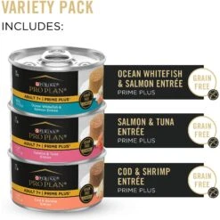 Purina Pro Plan Senior Adult 7+ Seafood Favorites Pate Variety Pack Canned Cat Food -Blue Buffalo Shop 147955 PT1. AC SS1800 V1638839515