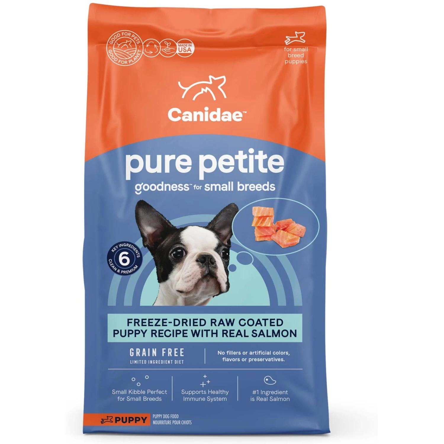 CANIDAE Grain-Free PURE Petite Salmon Formula Small Breed Puppy Limited Ingredient Freeze-Dried Raw Coated Dry Dog Food 3 CANIDAE Grain-Free PURE Petite Salmon Formula Small Breed Puppy Limited Ingredient Freeze-Dried Raw Coated Dry Dog Food