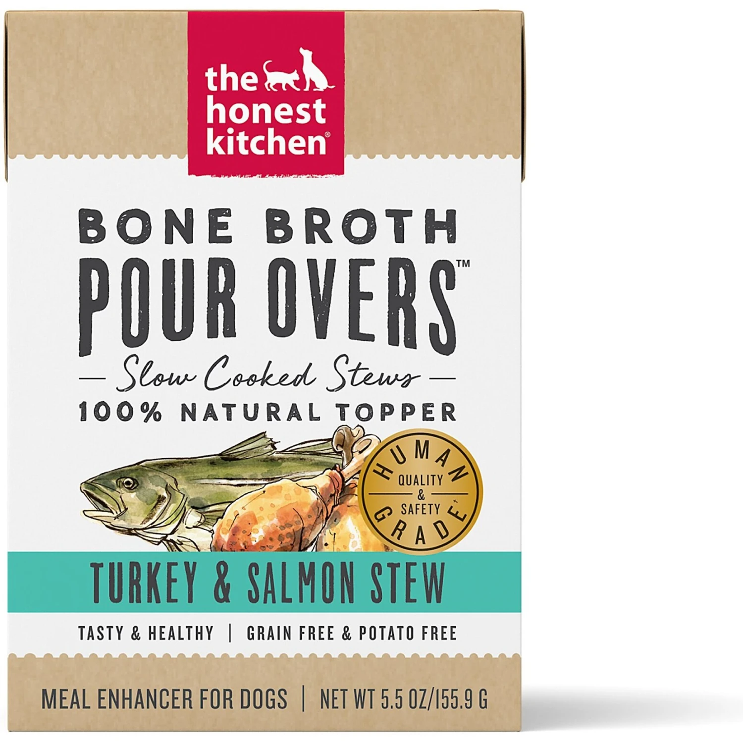 The Honest Kitchen Bone Broth POUR OVERS Turkey & Salmon Stew Wet Dog Food Topper 3 The Honest Kitchen Bone Broth POUR OVERS Turkey & Salmon Stew Wet Dog Food Topper
