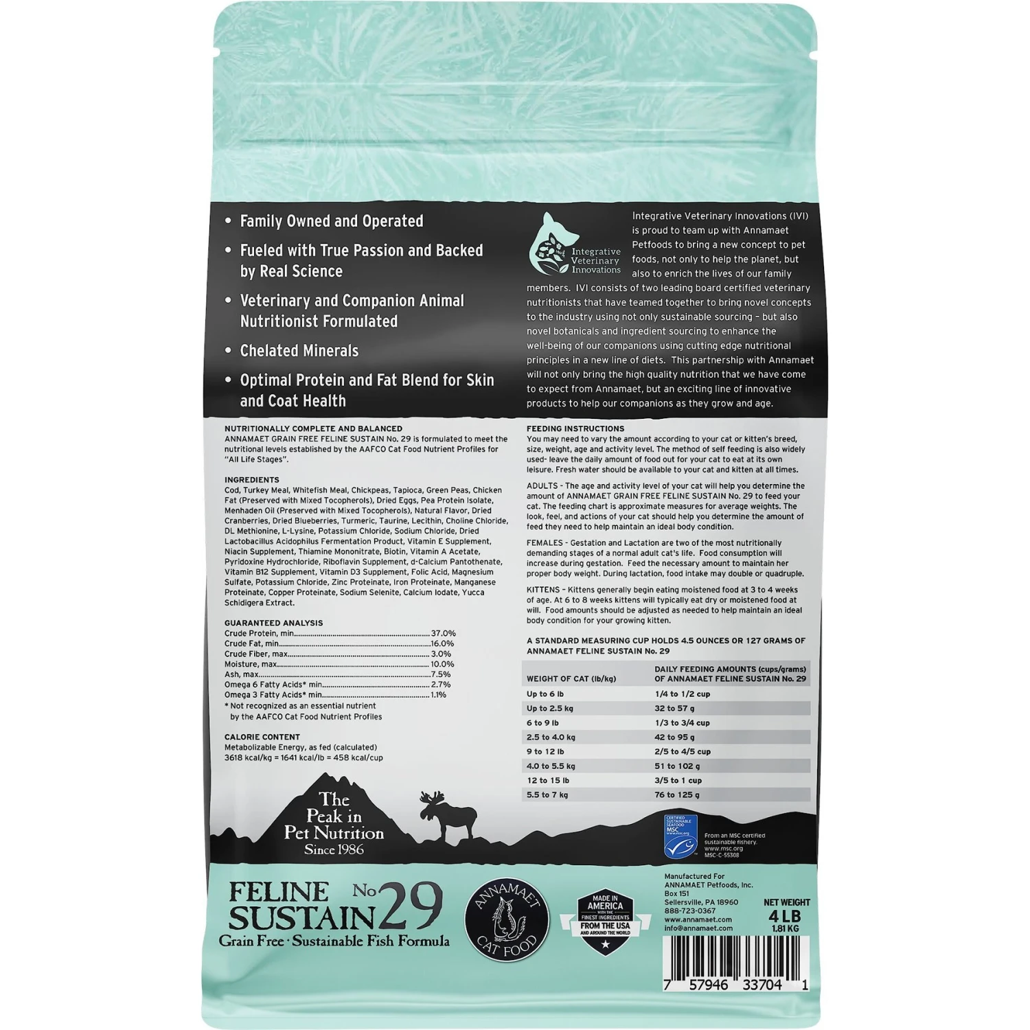 Annamaet Grain-Free Feline Sustain No. 29 Fish Formula Dry Cat Food 4 Annamaet Grain-Free Feline Sustain No. 29 Fish Formula Dry Cat Food - Image 2
