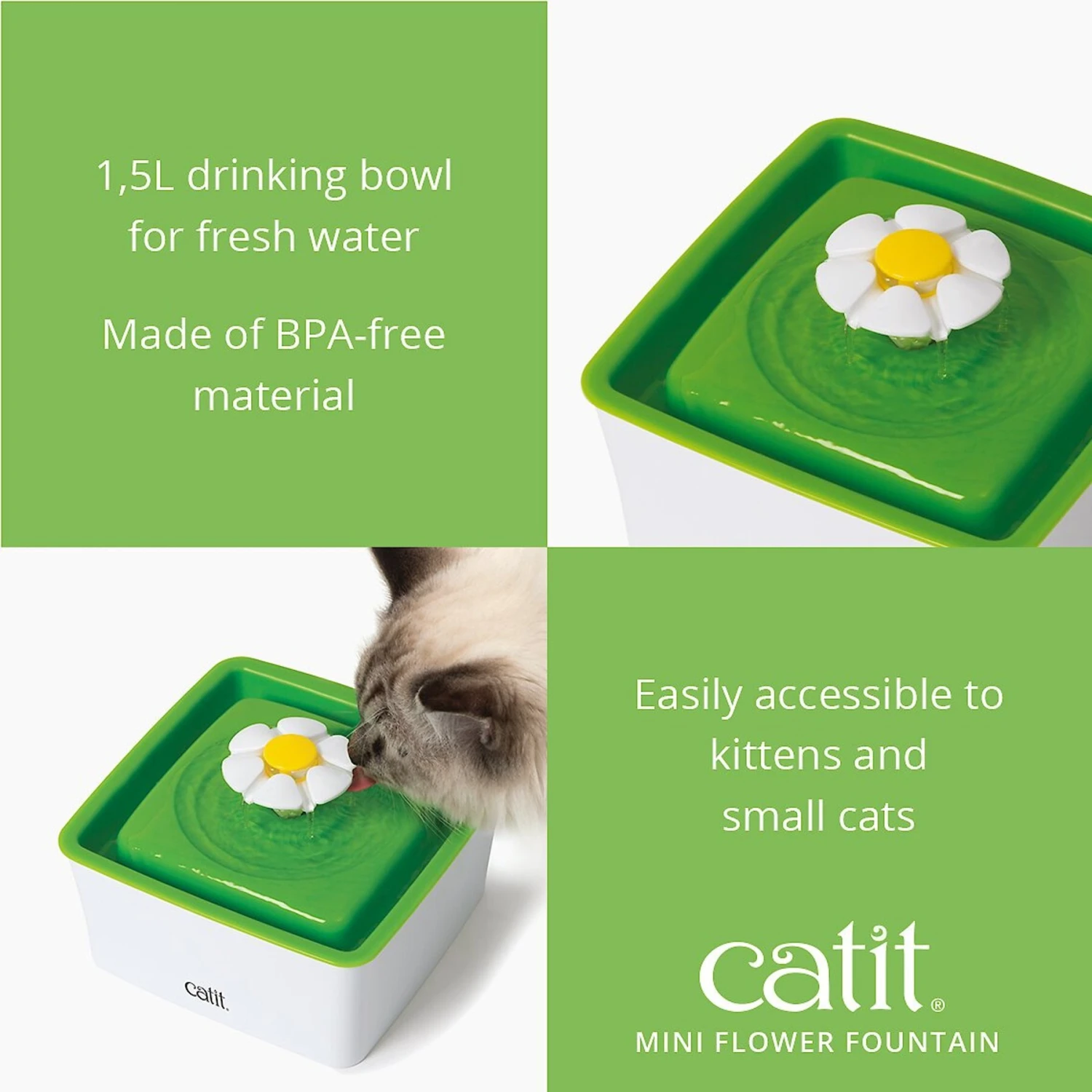 Catit Mini Flower Plastic Cat Fountain 5 Catit Mini Flower Plastic Cat Fountain - Image 3