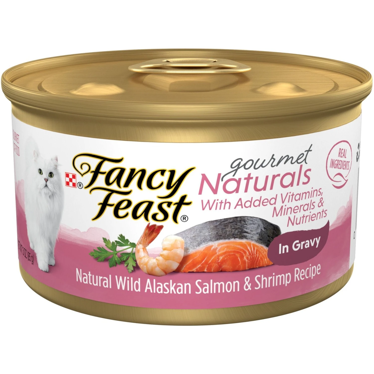 Fancy Feast Gourmet Naturals Wild Alaskan Salmon & Shrimp Recipe In Gravy Canned Cat Food 3 Fancy Feast Gourmet Naturals Wild Alaskan Salmon & Shrimp Recipe In Gravy Canned Cat Food