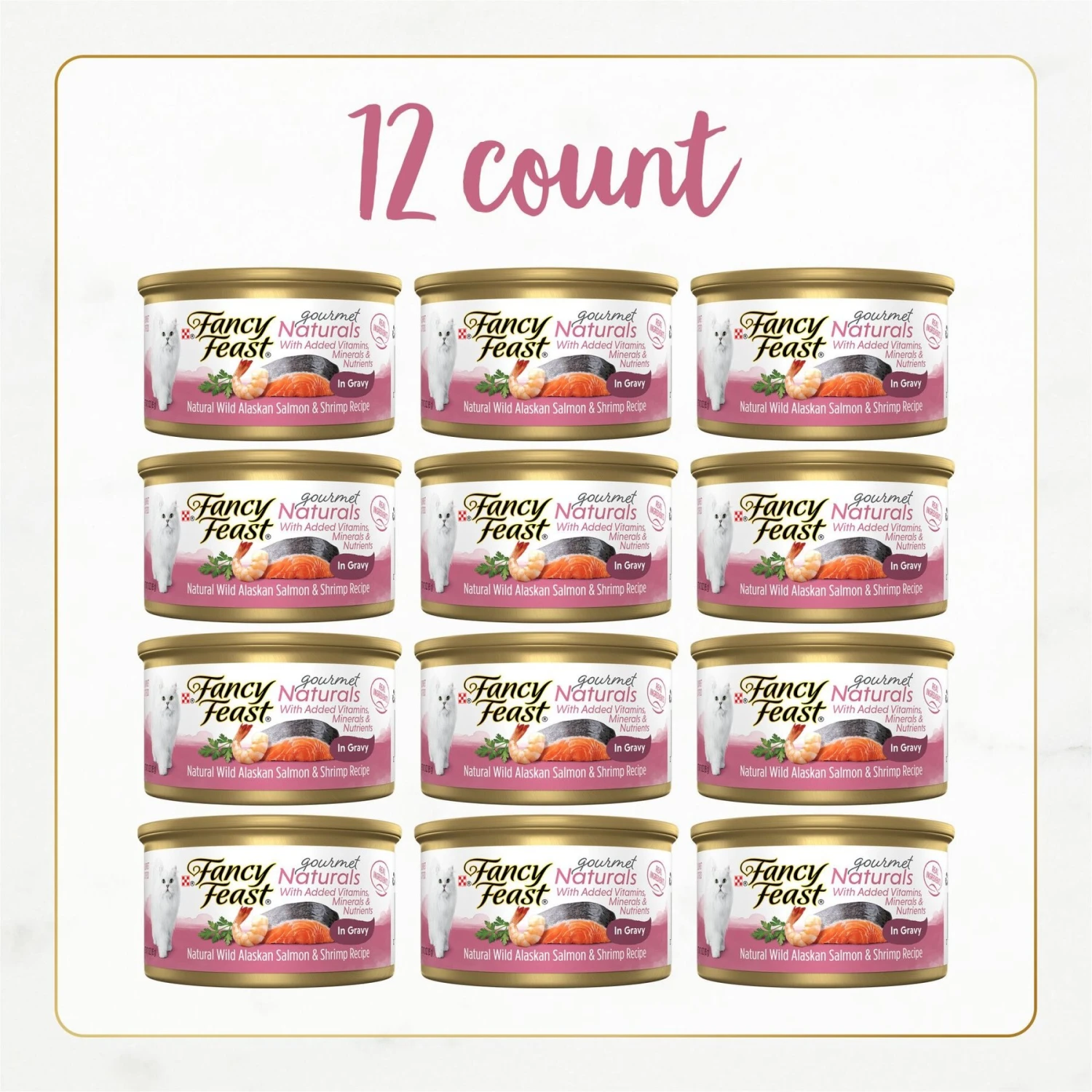 Fancy Feast Gourmet Naturals Wild Alaskan Salmon & Shrimp Recipe In Gravy Canned Cat Food 4 Fancy Feast Gourmet Naturals Wild Alaskan Salmon & Shrimp Recipe In Gravy Canned Cat Food - Image 2