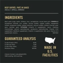 Purina Pro Plan Focus Small Breed Beef Entree Grain-Free Wet Dog Food -Blue Buffalo Shop 156343 PT4. AC SS1800 V1669909315