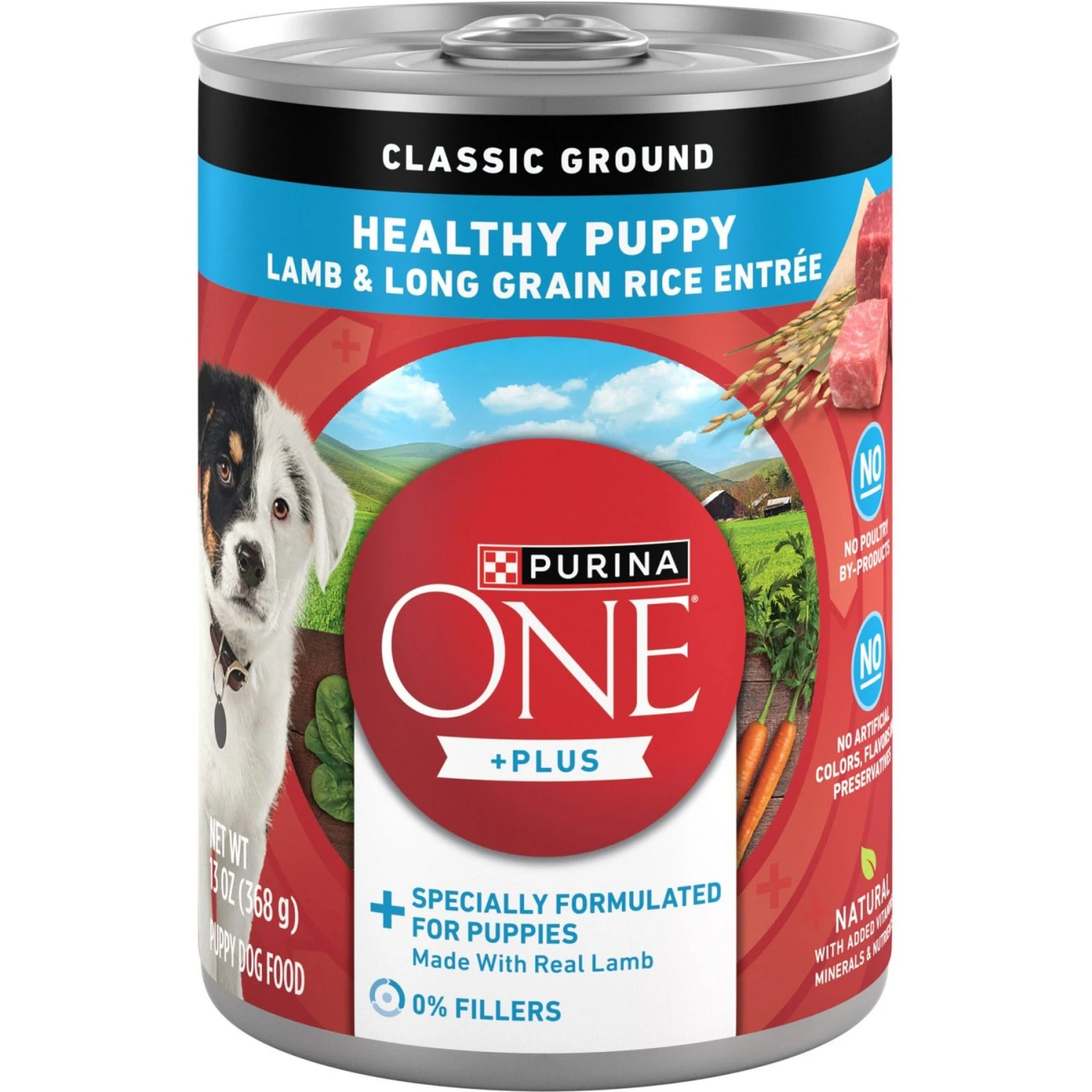 Purina ONE +Plus Classic Ground Healthy Puppy Lamb & Long Grain Rice Entree Canned Dog Food 3 Purina ONE +Plus Classic Ground Healthy Puppy Lamb & Long Grain Rice Entree Canned Dog Food