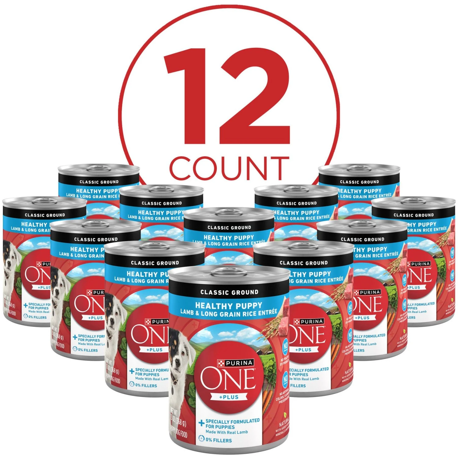Purina ONE +Plus Classic Ground Healthy Puppy Lamb & Long Grain Rice Entree Canned Dog Food 4 Purina ONE +Plus Classic Ground Healthy Puppy Lamb & Long Grain Rice Entree Canned Dog Food - Image 2