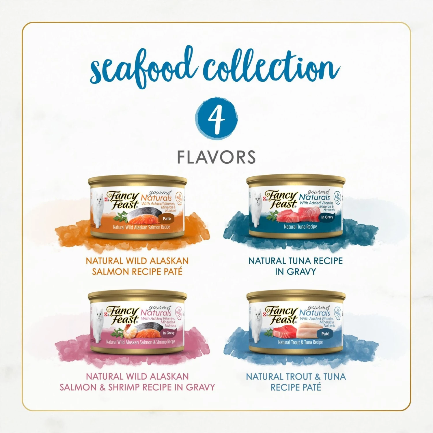 Fancy Feast Gourmet Naturals Seafood Variety Pack Canned Cat Food 4 Fancy Feast Gourmet Naturals Seafood Variety Pack Canned Cat Food - Image 2