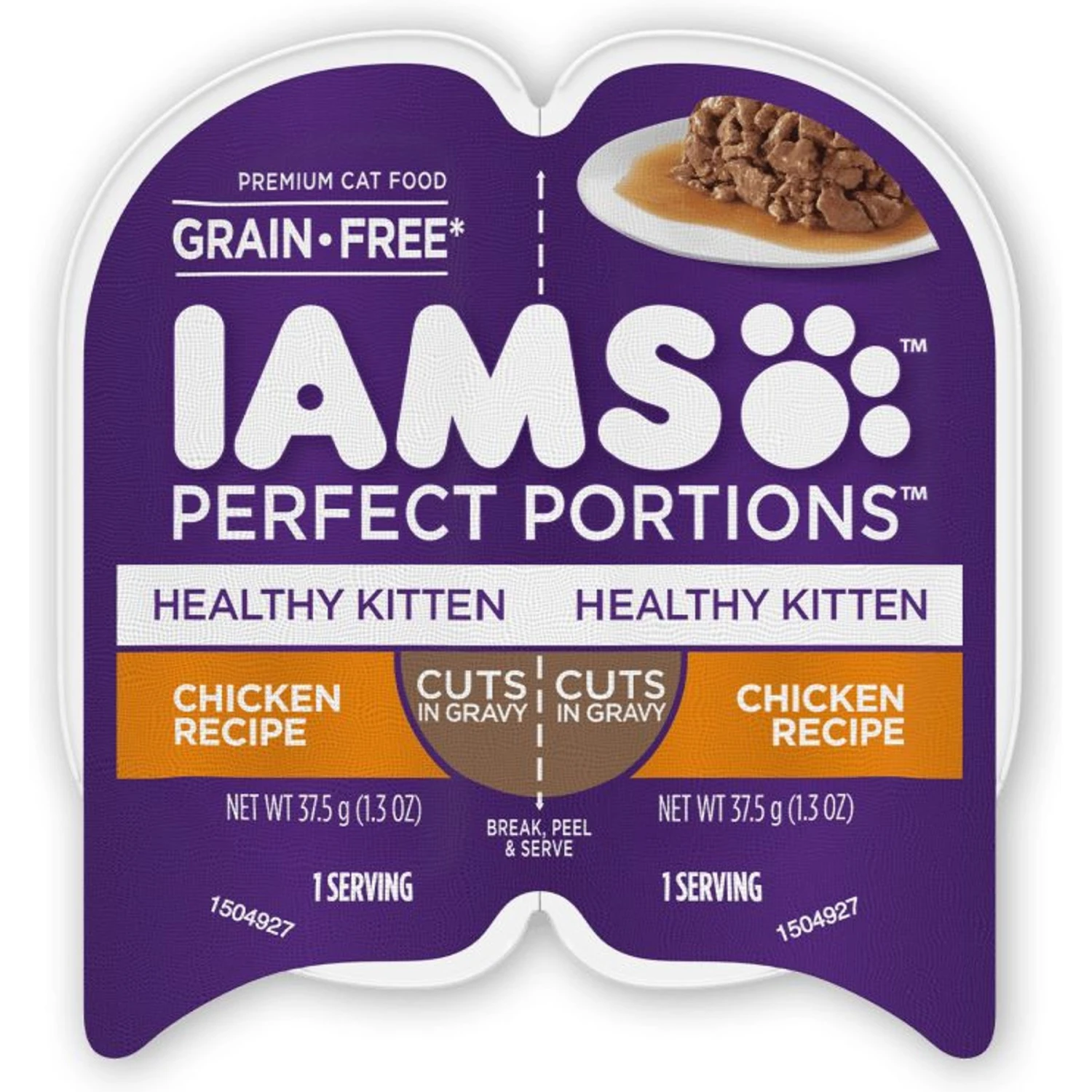 Iams Perfect Portions Healthy Kitten Chicken Recipe Grain-Free Cuts In Gravy Wet Cat Food Trays 3 Iams Perfect Portions Healthy Kitten Chicken Recipe Grain-Free Cuts In Gravy Wet Cat Food Trays