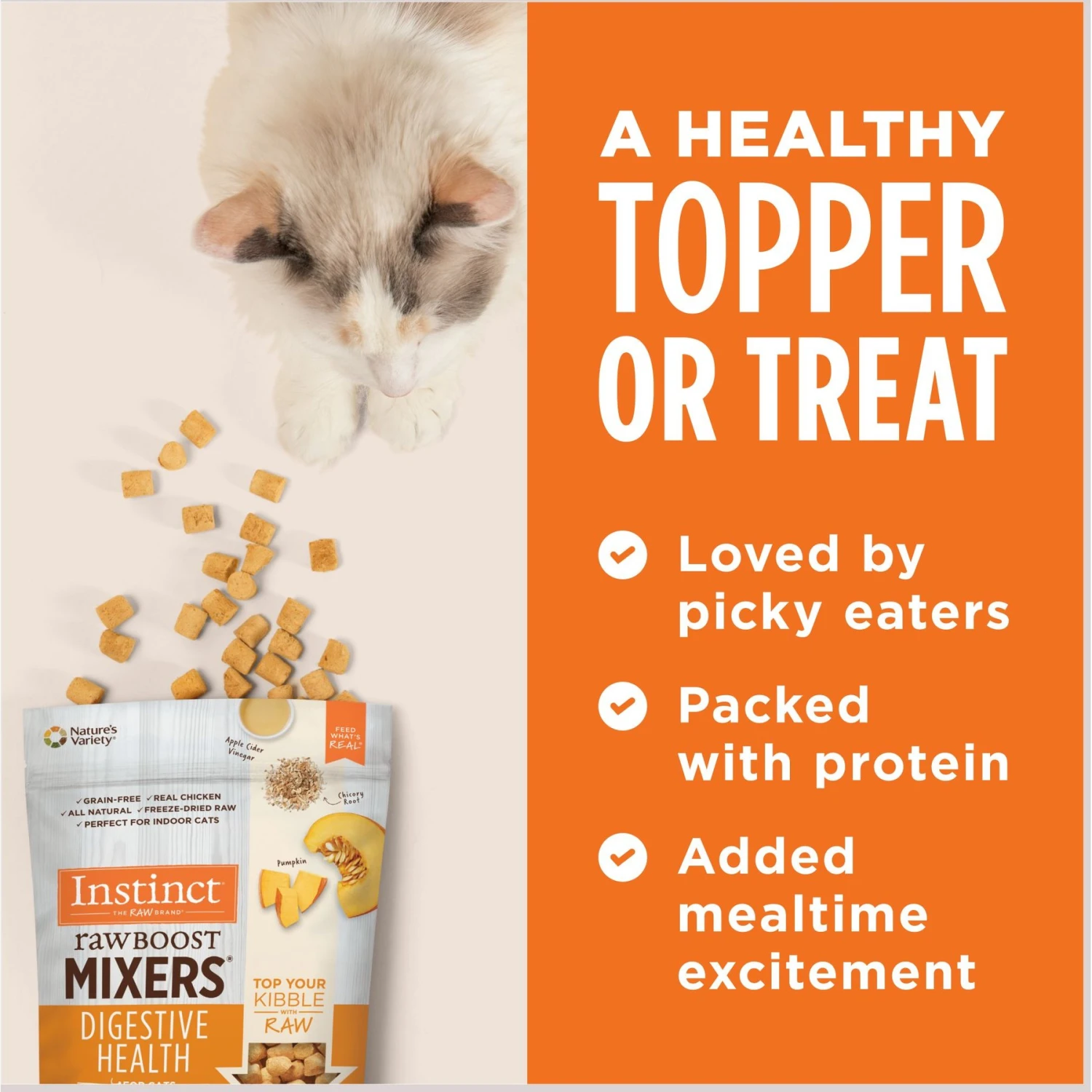 Instinct Freeze-Dried Raw Boost Mixers Grain-Free Digestive Health Recipe Cat Food Topper 8 Instinct Freeze-Dried Raw Boost Mixers Grain-Free Digestive Health Recipe Cat Food Topper - Image 6