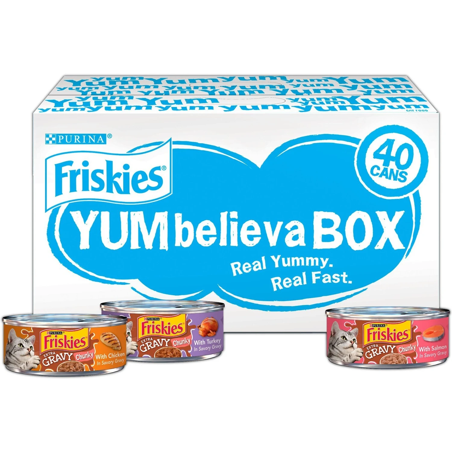 Friskies YUMbelievaBOX YUM-azing Extra Gravy Chunky Variety Pack Canned Cat Food 3 Friskies YUMbelievaBOX YUM-azing Extra Gravy Chunky Variety Pack Canned Cat Food