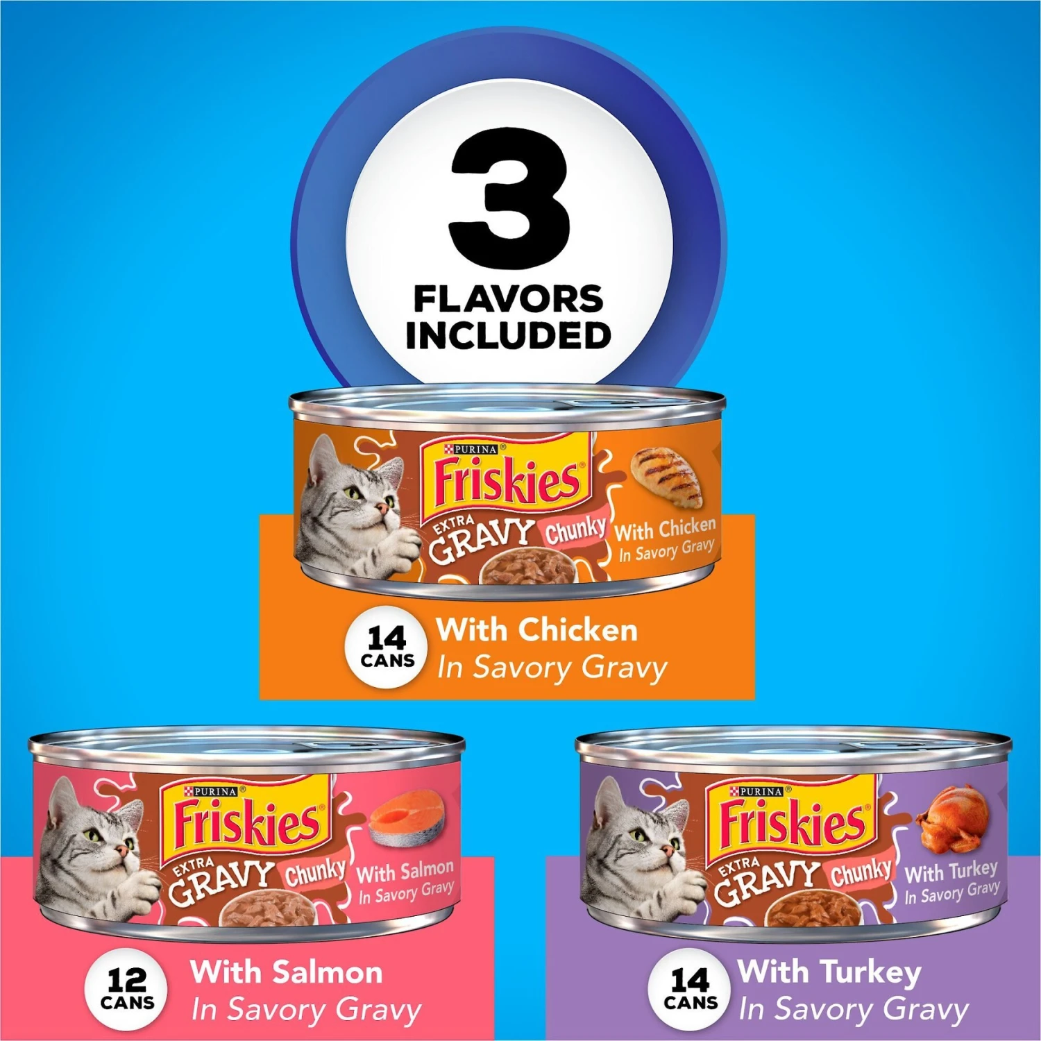 Friskies YUMbelievaBOX YUM-azing Extra Gravy Chunky Variety Pack Canned Cat Food 4 Friskies YUMbelievaBOX YUM-azing Extra Gravy Chunky Variety Pack Canned Cat Food - Image 2