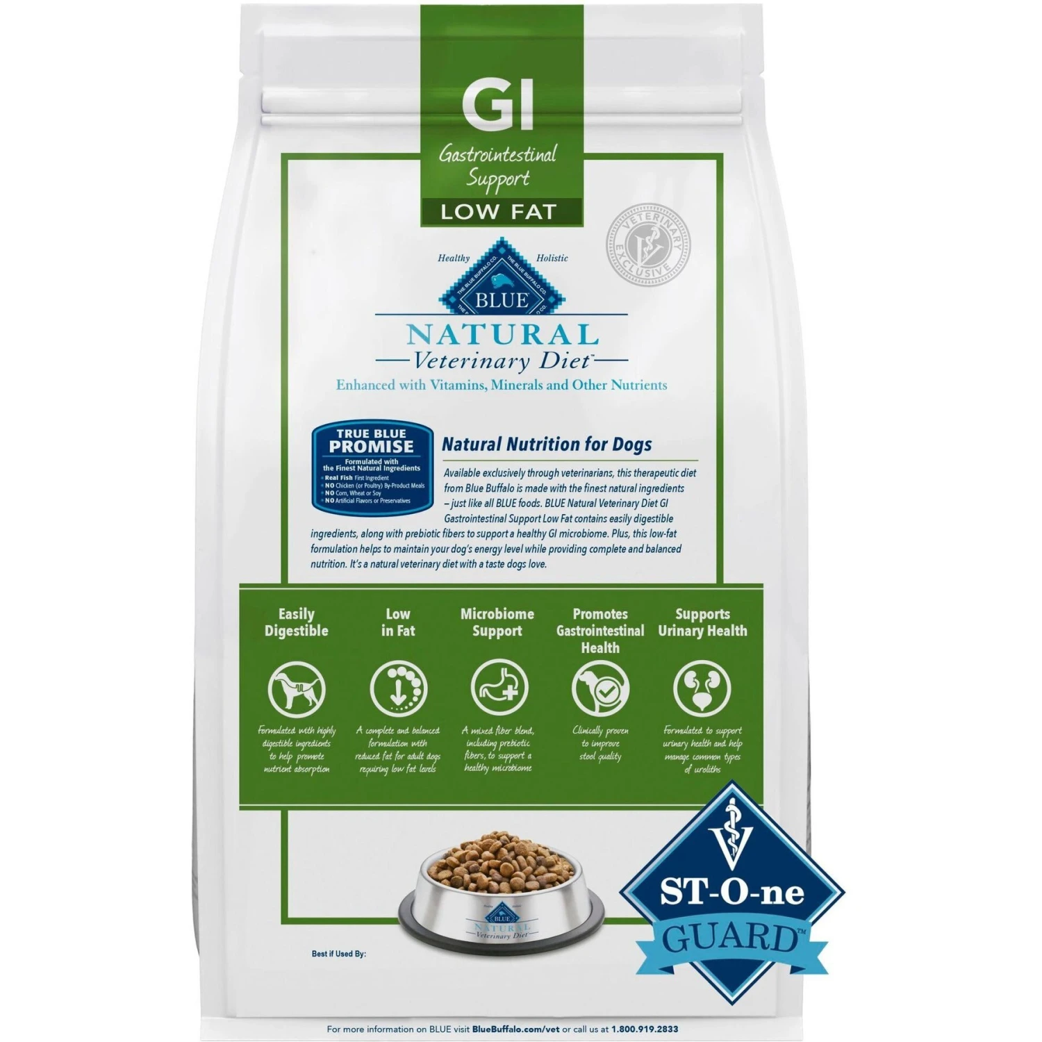 Blue Buffalo Natural Veterinary Diet GI Gastrointestinal Support Low Fat Dry Dog Food 4 Blue Buffalo Natural Veterinary Diet GI Gastrointestinal Support Low Fat Dry Dog Food - Image 2
