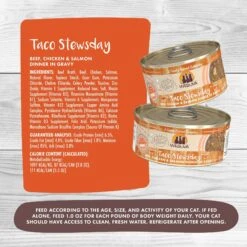 Weruva Classic Cat Taco Stewsday Beef, Chicken & Salmon In Gravy Canned Cat Food -Blue Buffalo Shop 178209 PT3. AC SS1800 V1672265117