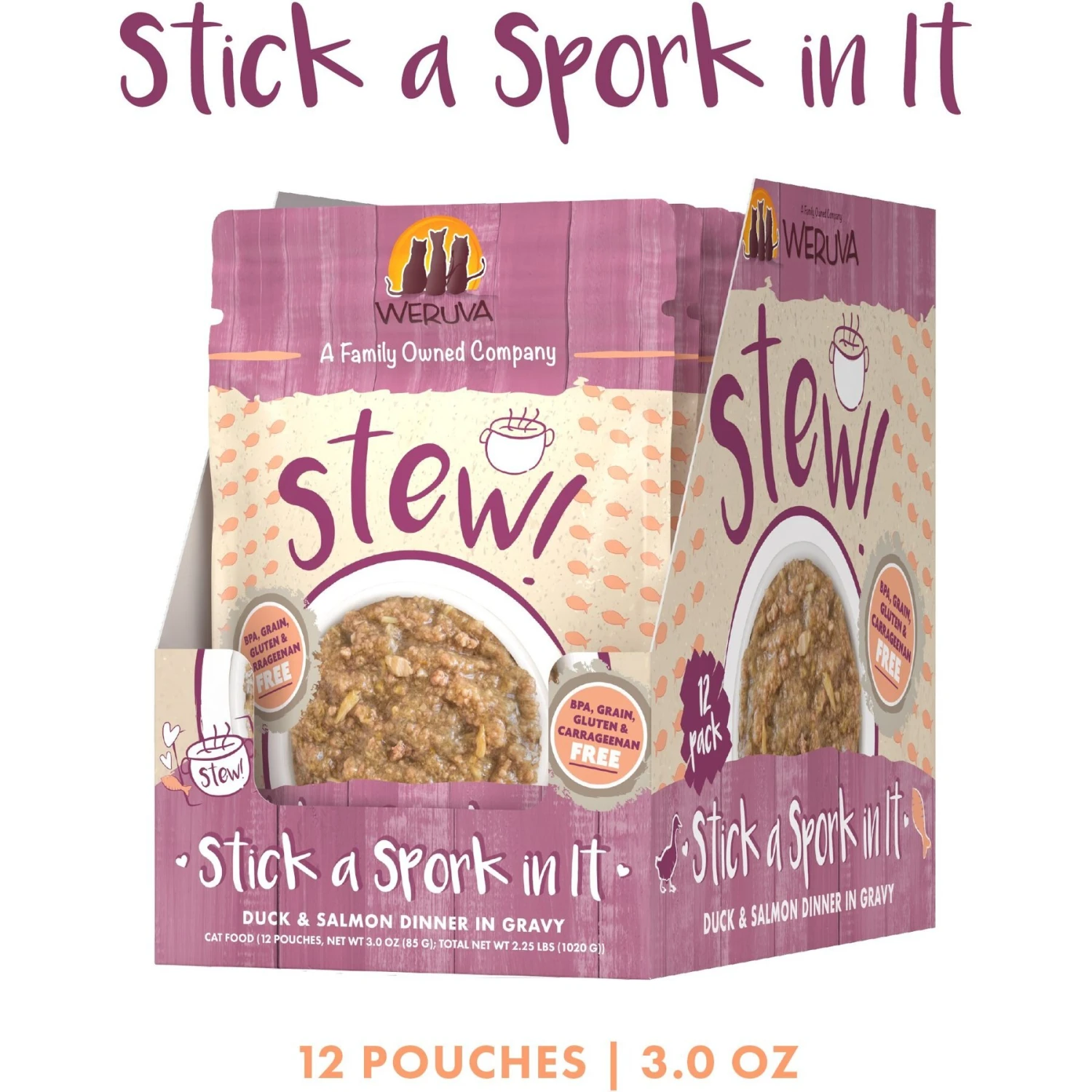 Weruva Classic Cat Stick A Spork In It Duck & Salmon In Gravy Stew Cat Food Pouches 4 Weruva Classic Cat Stick A Spork In It Duck & Salmon In Gravy Stew Cat Food Pouches - Image 2