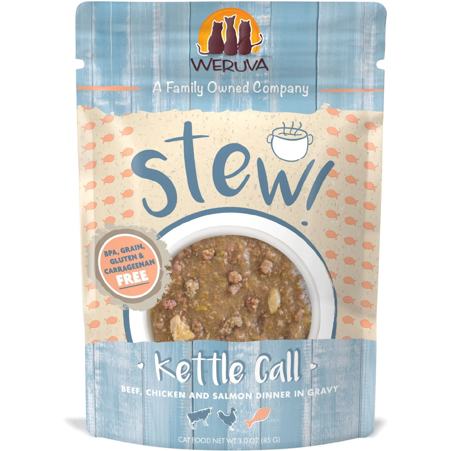Weruva Classic Cat Kettle Call Beef, Chicken & Salmon In Gravy Stew Cat Food Pouches 3 Weruva Classic Cat Kettle Call Beef, Chicken & Salmon In Gravy Stew Cat Food Pouches