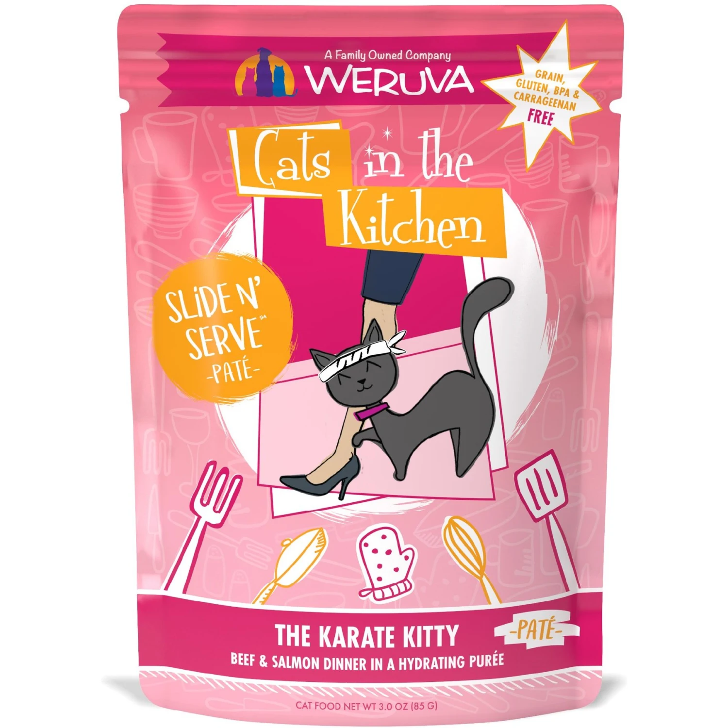 Weruva Cats In The Kitchen The Karate Kitty With Beef & Salmon Grain-Free Cat Food Pouches 3 Weruva Cats In The Kitchen The Karate Kitty With Beef & Salmon Grain-Free Cat Food Pouches