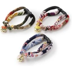 Necoichi Chirimen Plum Blossom Breakaway Cat Collar With Bell -Blue Buffalo Shop 183469 PT3. AC SS1800 V1644918438