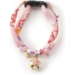 Necoichi Chirimen Sakura Breakaway Cat Collar With Bell