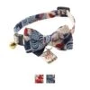 Necoichi Kabuki Charm Bow Tie Cotton Breakaway Cat Collar With Bell -Blue Buffalo Shop 183481 MAIN. AC SS1800 V1575990496