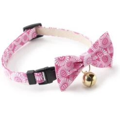 Necoichi Kiku Ribbon Bow Tie Cotton Breakaway Cat Collar With Bell -Blue Buffalo Shop 183483 PT2. AC SS1800 V1565879840