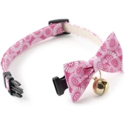 Necoichi Kiku Ribbon Bow Tie Cotton Breakaway Cat Collar With Bell -Blue Buffalo Shop 183483 PT3. AC SS1800 V1565879841