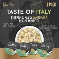 Tiki Dog Taste Of Italy Chicken, Pasta & Carbonara Recipe In Broth Wet Dog Food, 3-oz Cup, Case Of 4 -Blue Buffalo Shop 186333 PT2. AC SS1800 V1576622557