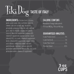 Tiki Dog Taste Of Italy Chicken, Pasta & Carbonara Recipe In Broth Wet Dog Food, 3-oz Cup, Case Of 4 -Blue Buffalo Shop 186333 PT5. AC SS1800 V1631197623