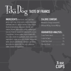 Tiki Dog Taste Of France Beef, Potatoes & Burgundy Recipe In Broth Grain-Free Wet Dog Food, 3-oz Cup, Case Of 4 -Blue Buffalo Shop 186335 PT5. AC SS1800 V1631197025