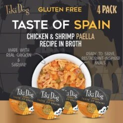 Tiki Dog Taste Of Spain Chicken & Shrimp Paella Recipe In Broth Gluten-Free Wet Dog Food, 3-oz Cup, Case Of 4 -Blue Buffalo Shop 186337 PT2. AC SS1800 V1576623258