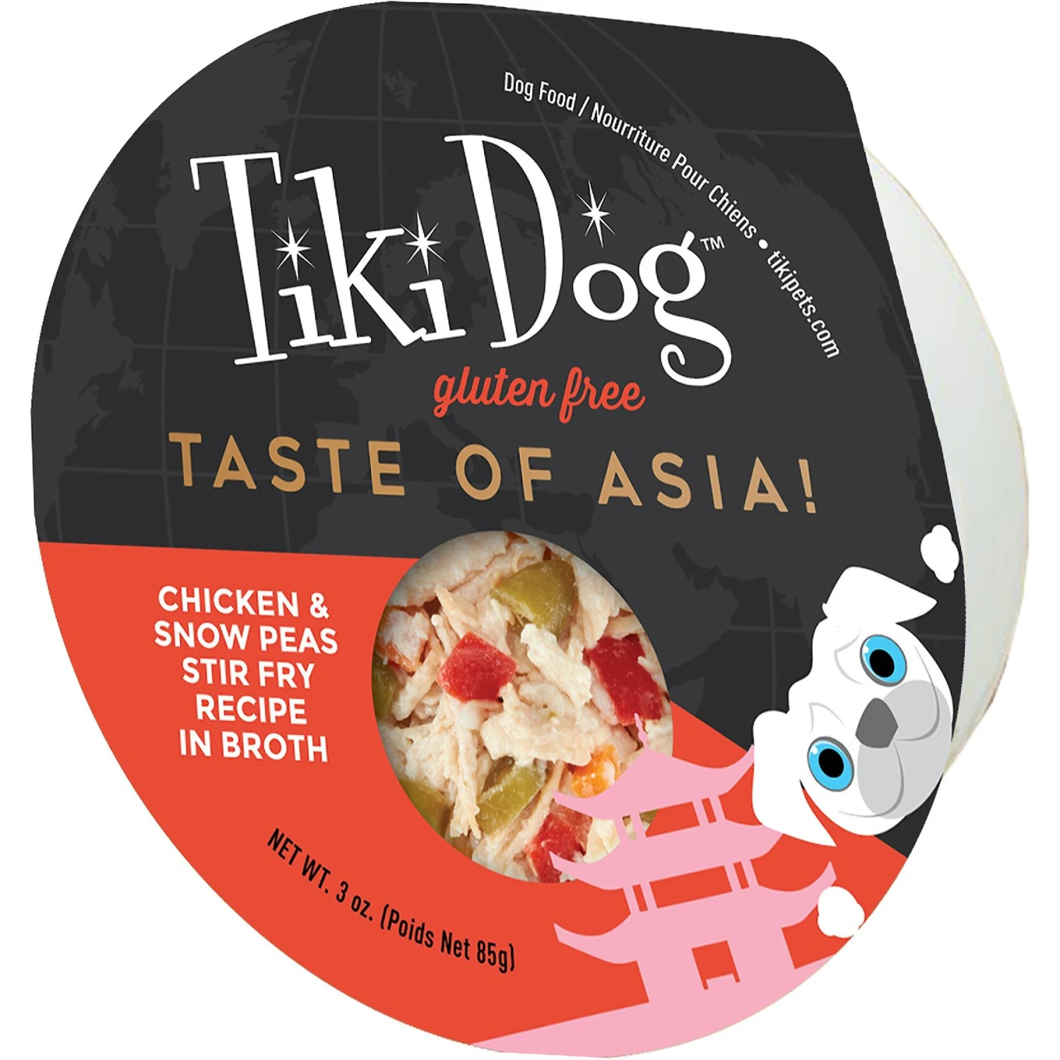 Tiki Dog Taste Of Asia Chicken & Snow Peas Stir Fry Recipe In Broth Gluten-Free Wet Dog Food, 3-oz Cup, Case Of 4 3 Tiki Dog Taste Of Asia Chicken & Snow Peas Stir Fry Recipe In Broth Gluten-Free Wet Dog Food, 3-oz Cup, Case Of 4