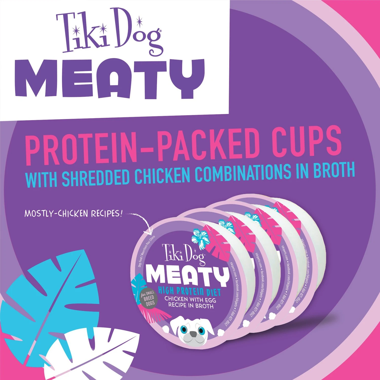 Tiki Dog Meaty High Protein Diet Chicken With Egg Recipe In Broth Grain-Free Wet Dog Food, 3-oz Cup, Case Of 4 5 Tiki Dog Meaty High Protein Diet Chicken With Egg Recipe In Broth Grain-Free Wet Dog Food, 3-oz Cup, Case Of 4 - Image 3