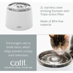 Catit Fresh & Clear Stainless Steel Top Cat Fountain, 64-oz 13 Catit Fresh & Clear Stainless Steel Top Cat Fountain, 64-oz -Blue Buffalo Shop 191608 PT2. AC SS1800 V1628096472