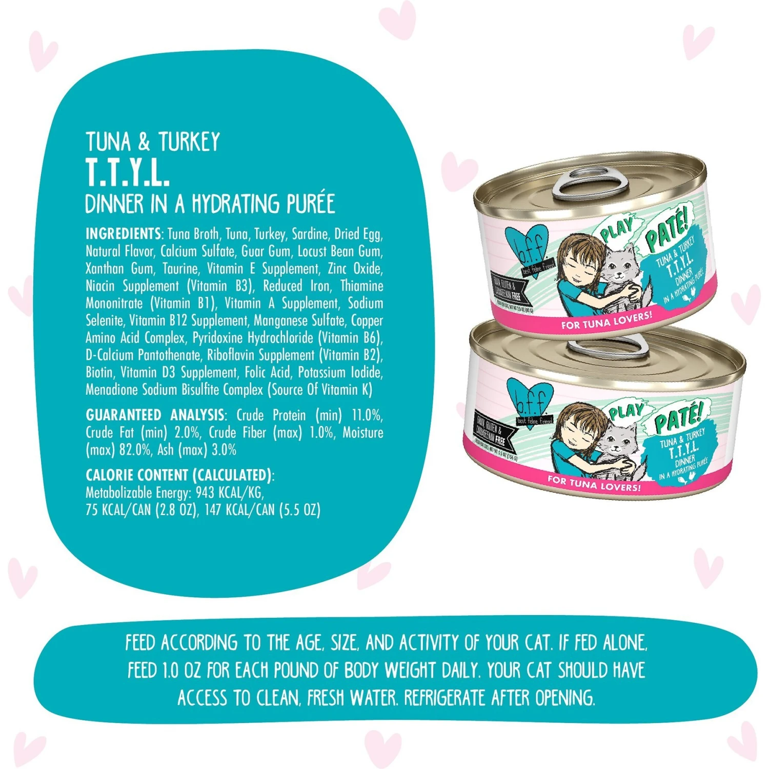 BFF Play Pate Lovers Tuna & Turkey T.T.Y.L. Wet Cat Food 9 BFF Play Pate Lovers Tuna & Turkey T.T.Y.L. Wet Cat Food - Image 7