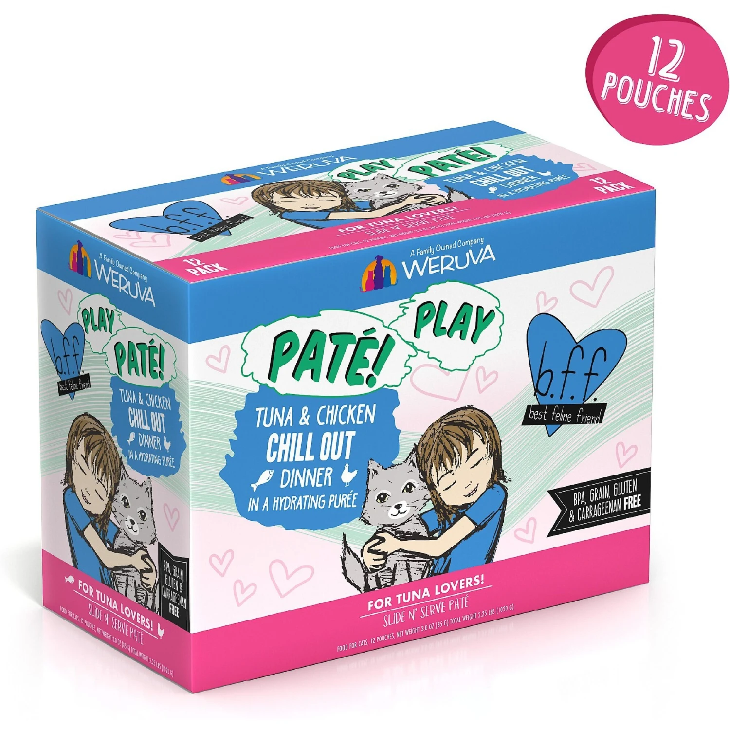 BFF Play Pate Lovers Tuna & Chicken Chill Out Wet Cat Food, 3-oz Pouch, Pack Of 12 4 BFF Play Pate Lovers Tuna & Chicken Chill Out Wet Cat Food, 3-oz Pouch, Pack Of 12 - Image 2
