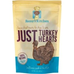 Remy's Kitchen Just Turkey Hearts Freeze-Dried Dog & Cat Treats, 3-oz Bag